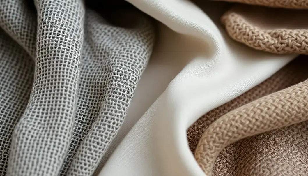 Wear To Care: The Unexpected Rise of Sustainable Fashion Close-up view of innovative sustainable fabrics like organic cotton and Piñatex.